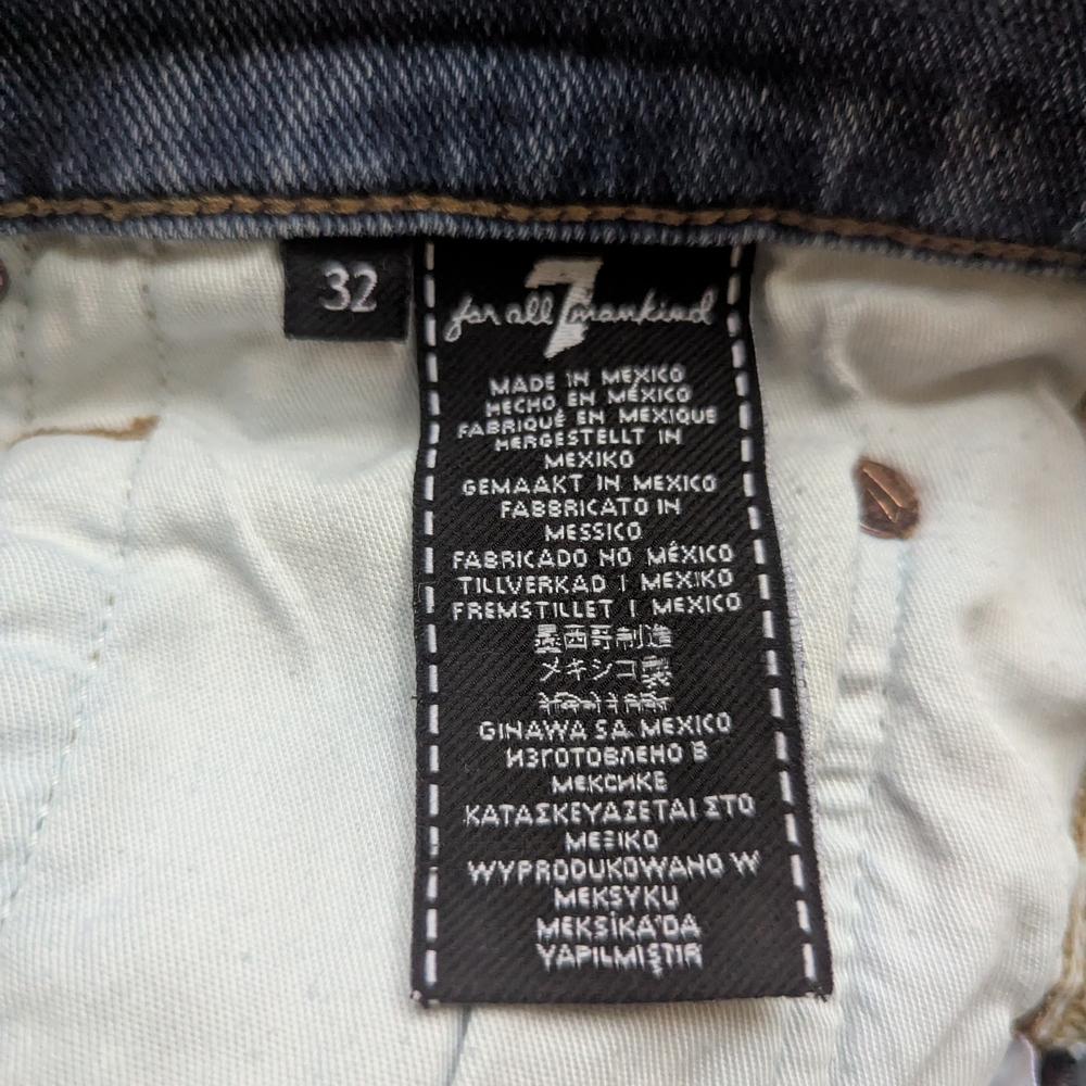 7 For All Mankind Men's Light Blue The Straight Jeans 32x33.25 - Picture 5 of 7